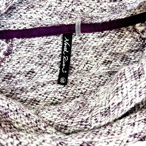 North River Cowl-neck Purple and White Knit Sweater‎ Size XL - Picture 5 of 8